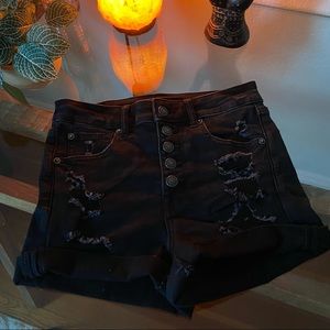 American Eagle Black High Rise Jean Shorts